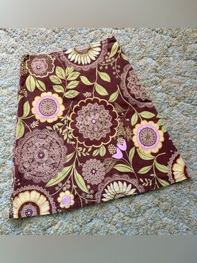 Brown Floral Mosaic Skirt